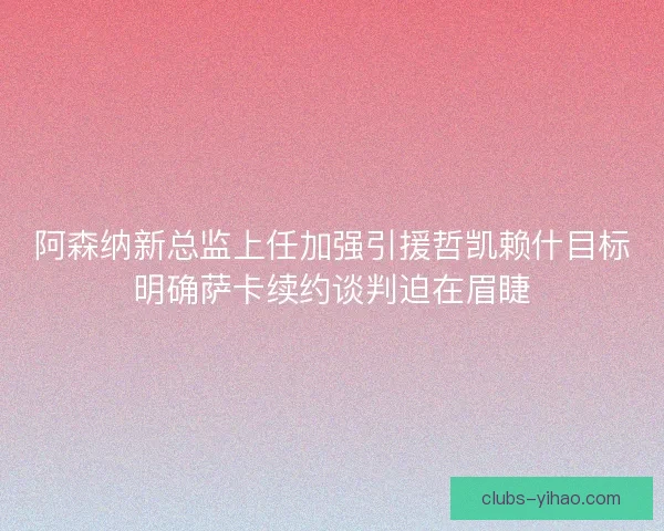 阿森纳新总监上任加强引援哲凯赖什目标明确萨卡续约谈判迫在眉睫