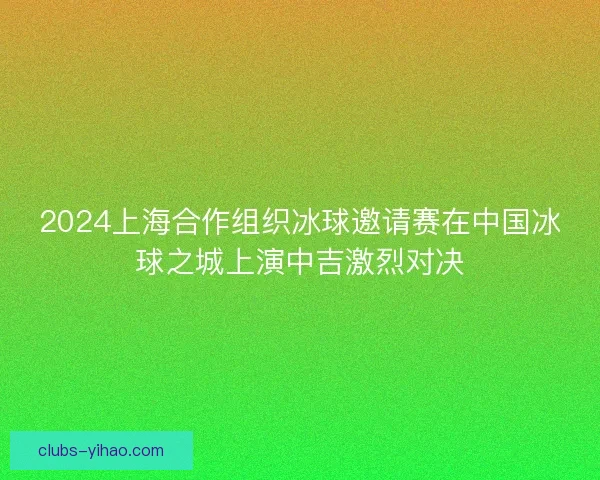 2024上海合作组织冰球邀请赛在中国冰球之城上演中吉激烈对决