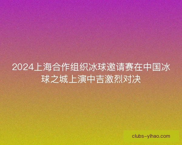 2024上海合作组织冰球邀请赛在中国冰球之城上演中吉激烈对决